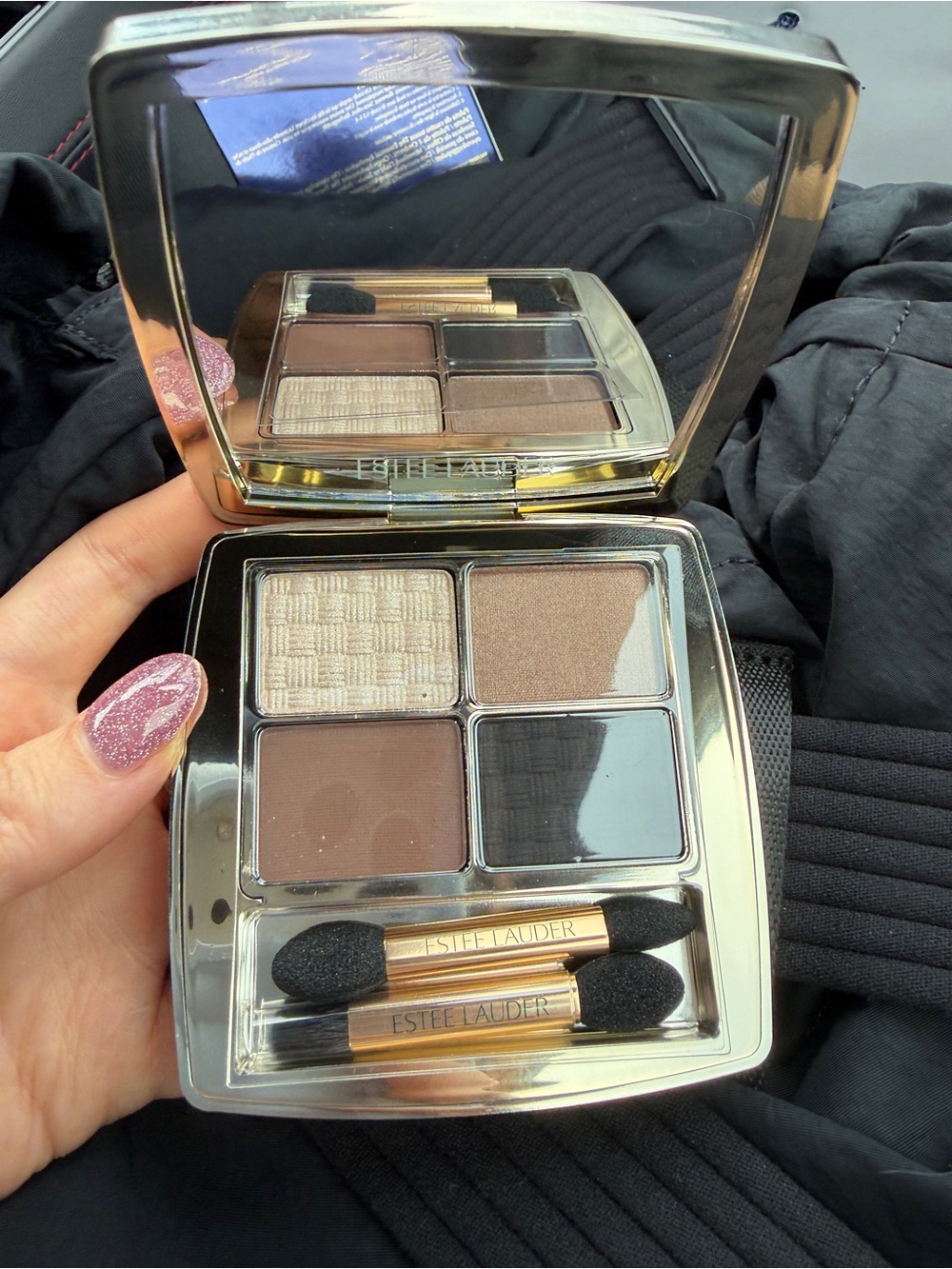 New! Estée Lauder Essential Eyeshadow Quad - Navy Blue & Gold Packaging